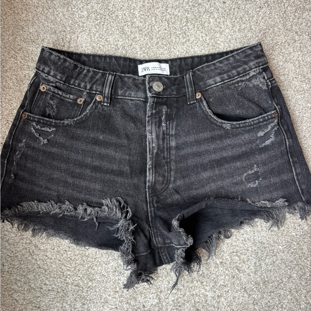 Zara Distressed Jean Shorts